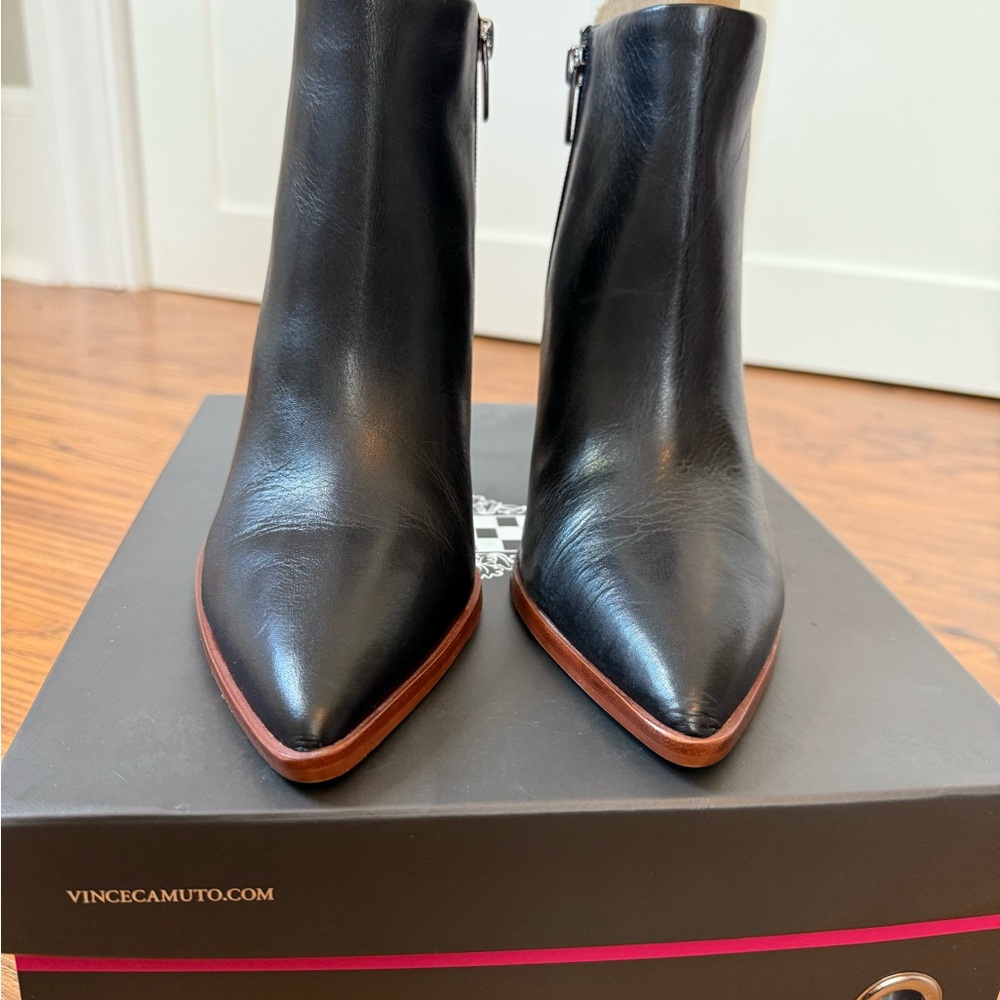 Vince Camuto Black Leather Ankle Boots